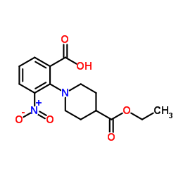 2-[4-(Ethoxycarbonyl)-1-piperidinyl]-3-nitrobenzoic acid Structure