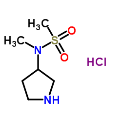 N-甲基-N-(吡咯烷基-3-基)甲磺酰胺盐酸盐结构式