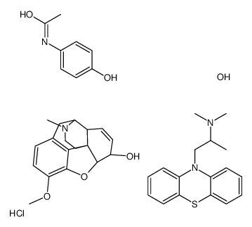 (4aR,7S,7aR,12bS)-9-methoxy-3-methyl-2,4,4a,7,7a,13-hexahydro-1H-4,12-methanobenzofuro[3,2-e]isoquinoline-7-ol,N,N-dimethyl-1-phenothiazin-10-ylpropan-2-amine,N-(4-hydroxyphenyl)acetamide,phosphoric acid,hydrochloride Structure