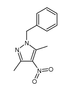 1-benzyl-3,5-dimethyl-4-nitro-1H-pyrazole结构式
