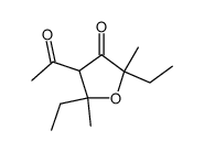 4-acetyl-2,5-diethyl-2,5-dimethyl-dihydro-furan-3-one结构式