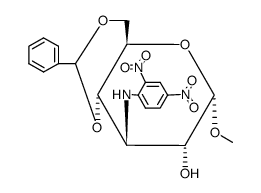 Methyl-4,6-O-benzyliden-3-<2,4-dinitrophenylamino>-3-desoxy-α-D-glucopyranosid Structure