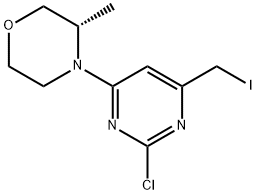 (S)-4-(2-氯-6-(碘甲基)嘧啶-4-基)-3-甲基吗啉结构式