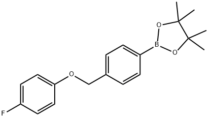 4-(4-氟苯氧基甲基)苯基硼酸频哪醇酯结构式
