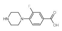 3-氟-4-(1-哌嗪基)苯甲酸结构式