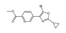 methyl 5-(5-bromo-2-cyclopropyl-1,3-oxazol-4-yl)pyridine-2-carboxylate Structure