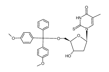 1-(2'-deoxy-5'-O-4,4'-dimethoxytrityl-β-D-erythro-ribofuranosyl)-2-thiothymine Structure