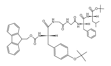 Fmoc-Tyr(OBu-t)-Gly-Gly-Phe-Leu-OBu-t结构式