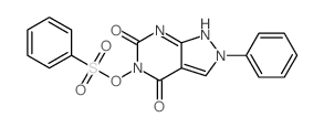 Benzenesulfonic acid,1,2,4,6-tetrahydro-4,6-dioxo-2-phenyl-5H-pyrazolo[3,4-d]pyrimidin-5-yl ester结构式