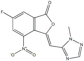 (Z)-6-fluoro-3-((1-methyl-1H-1,2,4-triazol-5-yl)methylene)-4-nitroisobenzofuran-1(3H)-one Structure