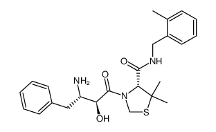 (R)-N-(2-methylbenzyl)-3-[(2S,3S)-3-amino-2-hydroxy-4-phenylbutanoyl]-5,5-dimethyl-1,3-thiazolidine-4-carboxamide结构式