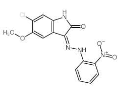 6-chloro-5-methoxy-3-[2-(2-nitrophenyl)hydrazinyl]indol-2-one Structure
