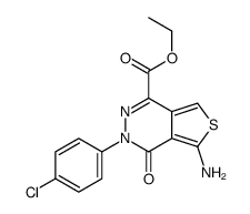 Ethyl 5-amino-3-(4-chlorophenyl)-4-oxo-3,4-dihydrothieno[3,4-d]py ridazine-1-carboxylate结构式
