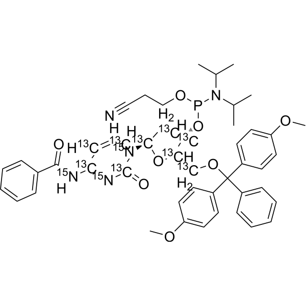DMT-dC(bz) Phosphoramidite-13C9,15N3 Structure