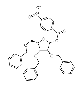 2,3,5-三-O-苯基-1-O-(4-硝基苯甲酰)-D-阿拉伯呋喃糖结构式
