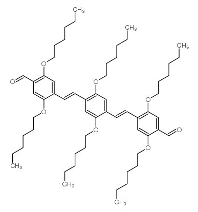 2,5-双(己氧基)-1,4-双[2,5-双(己氧基)-4-甲酰基-苯乙炔]苯结构式