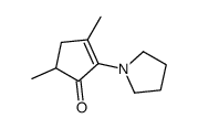 3,5-dimethyl-2-pyrrolidin-1-ylcyclopent-2-en-1-one结构式