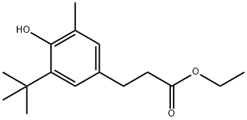 (3-(3-叔丁基)-4-羟基-5-甲基苯基)丙酸乙酯结构式