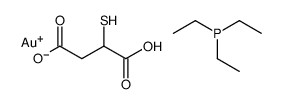 gold(1+),hydron,2-sulfidobutanedioate,triethylphosphane Structure