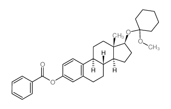 Estra-1,3,5(10)-trien-3-ol,17-[(1-methoxycyclohexyl)oxy]-, benzoate, (17b)- (9CI)结构式