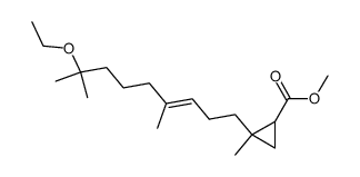 2-((E)-8-Ethoxy-4,8-dimethyl-non-3-enyl)-2-methyl-cyclopropanecarboxylic acid methyl ester结构式