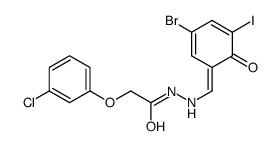N'-[(Z)-(3-bromo-5-iodo-6-oxocyclohexa-2,4-dien-1-ylidene)methyl]-2-(3-chlorophenoxy)acetohydrazide Structure