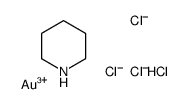 gold(3+),hydron,piperidine,tetrachloride Structure