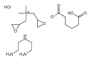 N'-(2-aminoethyl)ethane-1,2-diamine,dimethyl-bis(oxiran-2-ylmethyl)azanium,hexanedioic acid,chloride Structure