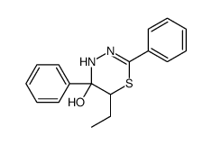 6-ethyl-2,5-diphenyl-4,6-dihydro-1,3,4-thiadiazin-5-ol结构式