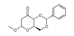methyl 4,6-O-(R)-benzylidene-2-deoxy-α-D-erythrohexopyranosid-3-ulose结构式