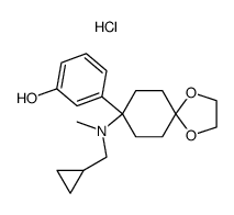 4-(m-hydroxyphenyl)-4-(N-methyl-N-cyclopropylmethylamino)cyclohexanone ethylene ketal hydrochloride Structure