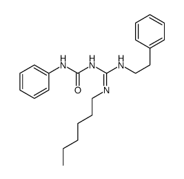 1-[N'-hexyl-N-(2-phenylethyl)carbamimidoyl]-3-phenylurea结构式