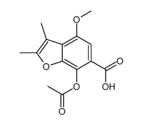 7-acetyloxy-4-methoxy-2,3-dimethyl-1-benzofuran-6-carboxylic acid Structure