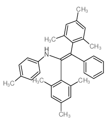 Benzenamine,4-methyl-N-[2-phenyl-1,2-bis(2,4,6-trimethylphenyl)ethenyl]-结构式