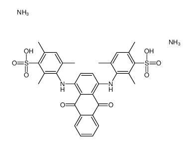 Benzenesulfonic acid, 3,3'-[(9,10-dihydro-9,10-dioxo-1,4-anthracenediyl)diimino]bis[2,4,6-trimethyl-, diammonium salt Structure