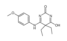 2,4(3H,5H)-Pyrimidinedione, 6-((4-methoxyphenyl)amino)-5,5-diethyl- structure