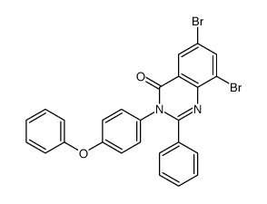6,8-dibromo-3-(4-phenoxyphenyl)-2-phenylquinazolin-4-one结构式