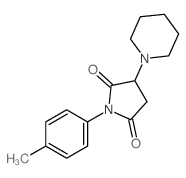 2,5-Pyrrolidinedione,1-(4-methylphenyl)-3-(1-piperidinyl)-结构式