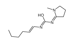 1-hex-1-enyl-3-(1-methylpyrrolidin-2-ylidene)urea结构式