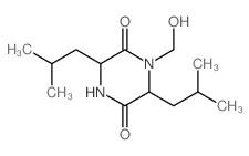 1-(hydroxymethyl)-3,6-bis(2-methylpropyl)piperazine-2,5-dione Structure