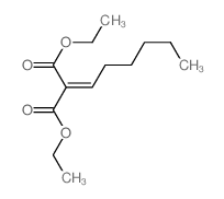 Propanedioic acid,2-hexylidene-, 1,3-diethyl ester Structure