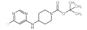 4-[(6-氯-4-嘧啶基)氨基]-1-哌啶甲酸叔丁酯结构式