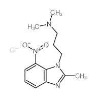1H-Benzimidazole-1-propanamine,N,N,2-trimethyl-7-nitro-, hydrochloride (1:2)结构式