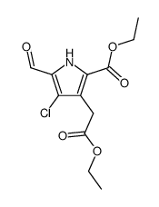 2-Ethoxycarbonyl-3-ethoxycarbonylmethyl-4-chlor-5-formyl-pyrrol Structure