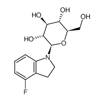 4-fluoro-1-(β-D-glucopyranosyl)indoline结构式