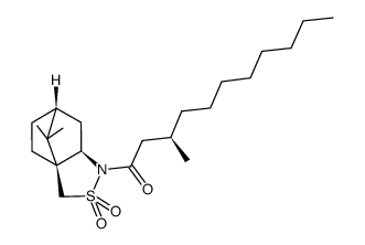 (R)-1-((3aS,6R,7aR)-8,8-dimethyl-2,2-dioxidotetrahydro-3H-3a,6-methanobenzo[c]isothiazol-1(4H)-yl)-3-methylundecan-1-one结构式
