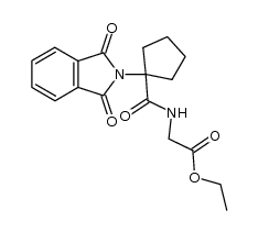 N-(1-phthalimido-cyclopentanecarbonyl)-glycine ethyl ester结构式