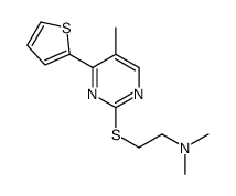 N,N-dimethyl-2-(5-methyl-4-thiophen-2-ylpyrimidin-2-yl)sulfanylethanamine结构式