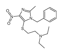 2-(3-benzyl-2-methyl-5-nitroimidazol-4-yl)sulfanyl-N,N-diethylethanamine结构式