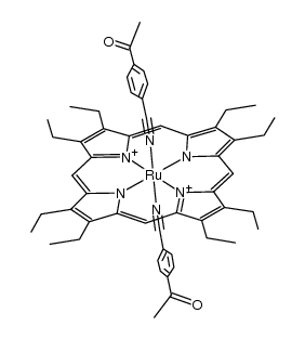 {Ru(II)(octaethylporphyrin(2-))(p-acetylbenzonitrile)2}结构式